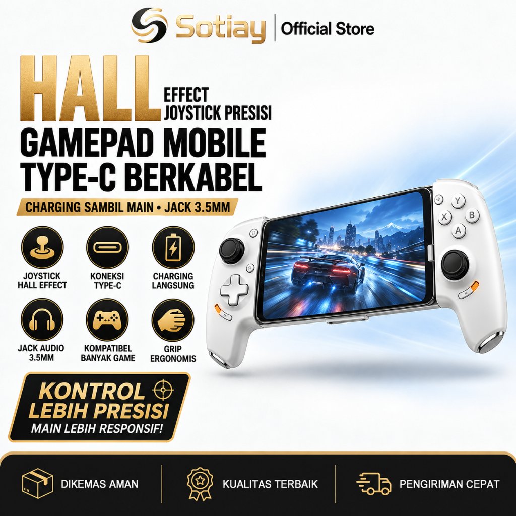 AB01 Max Type C Gamepad Android iOS Phone Controller Hall Effect Joystick Gamepad Mobile Gaming Cont