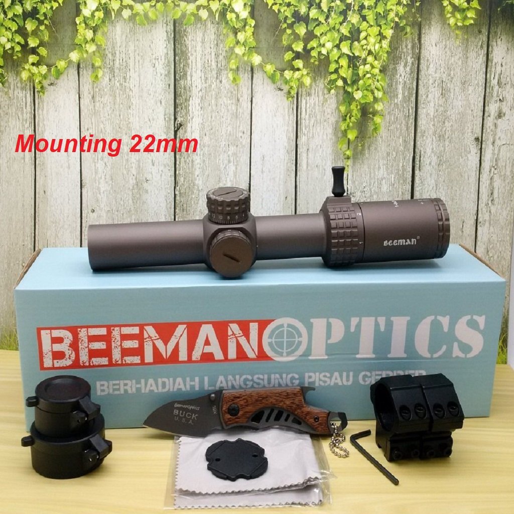 Telescope Buntung Beeman Optics 1-6x24 IR Wolf Brown / Teleskop Buntung Beeman Coklat / Tele Buntung