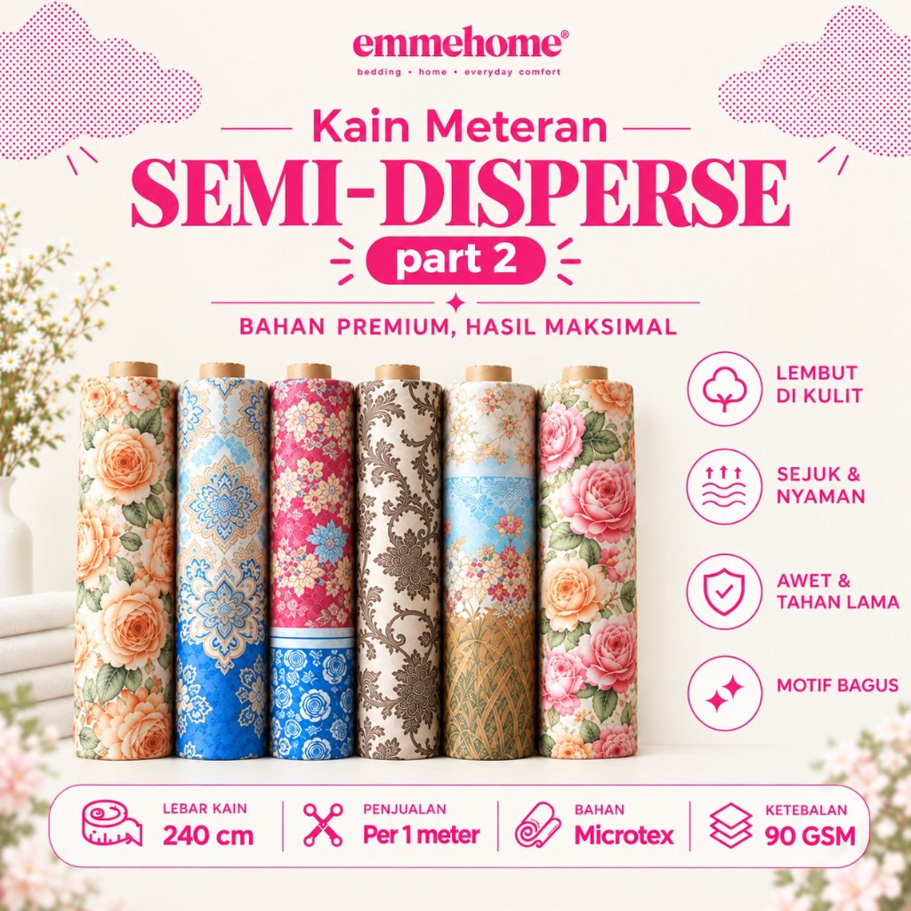 KAIN KATUN SEMI DISPERSE MICROTEX / KAIN SPREI SEMI DISPERSE PER METER [2]
