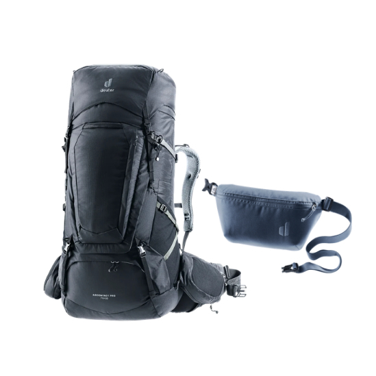 DEUTER Bundling Aircontact Pro 75+10 Backpack & Avengo Hip Bag