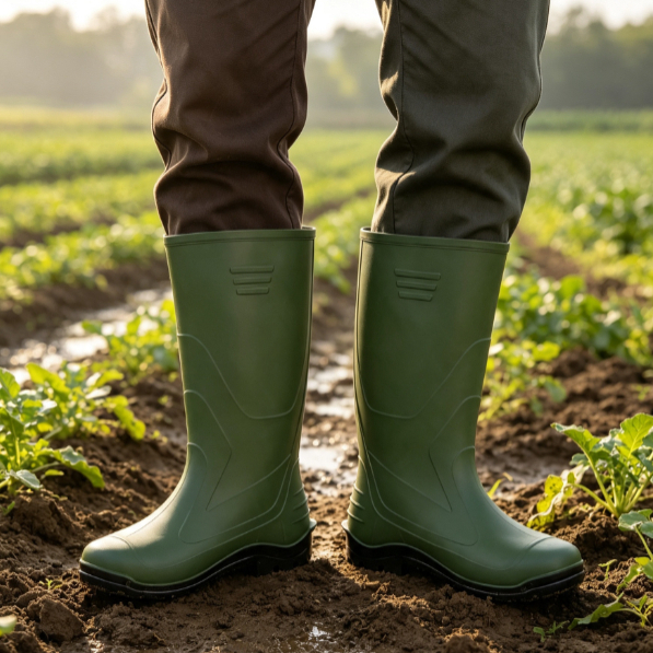 Sepatu Boots Kebun PVC Hijau | Boots Pertanian Pria Wanita