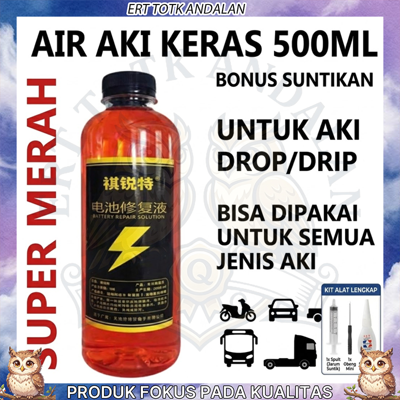 500ml Baterai Aki motor Air Cairan Aki kering cairan aki perbaikan aki jual cairan elektrolit aki ke