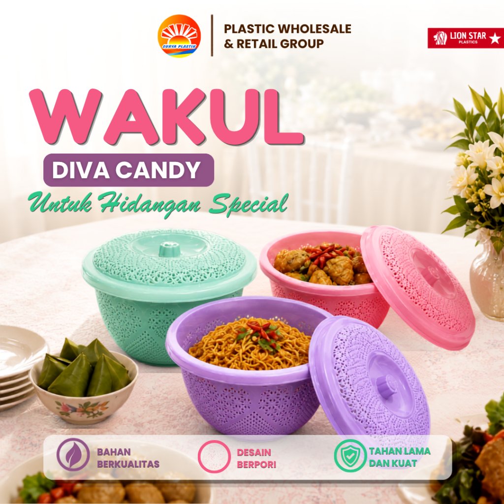 Bakul nasi / Wakul nasi + tutup Plastik wadah serbaguna