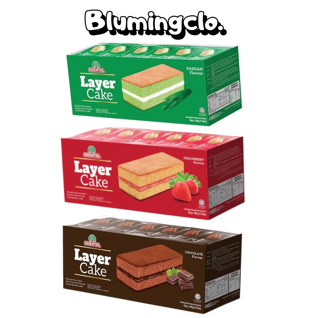 Oriental Layer Cake Malaysia - Rasa pandan coklat strawberry 24pcs