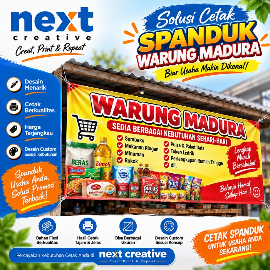 SPANDUK WARUNG MADURA| BANNER | MMT | BALIHO | UKURAN DAN DESIGN CUSTOM | FREE DESIGN CUSTOM | BAHAN