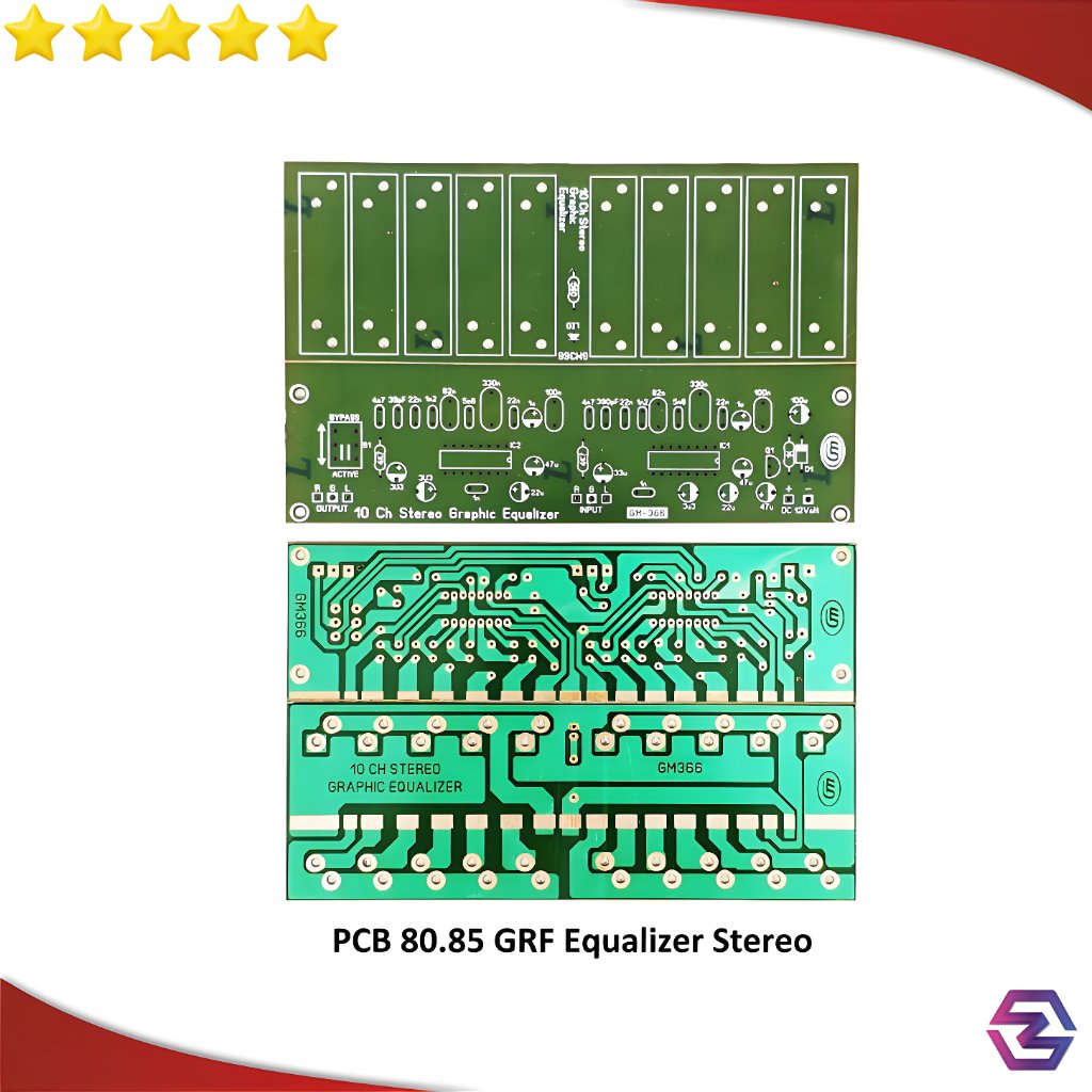 Papan PCB 10 Ch Stereo Graphic Equalizer GM366 board audio