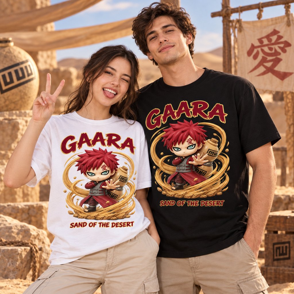 Kaos GAARA Chibi Sand Guardian Cute Anime Unisex