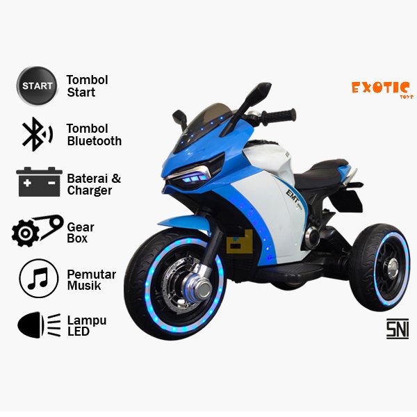Motor Aki Mainan Anak EMT2203 EMT-2203 Roda 3