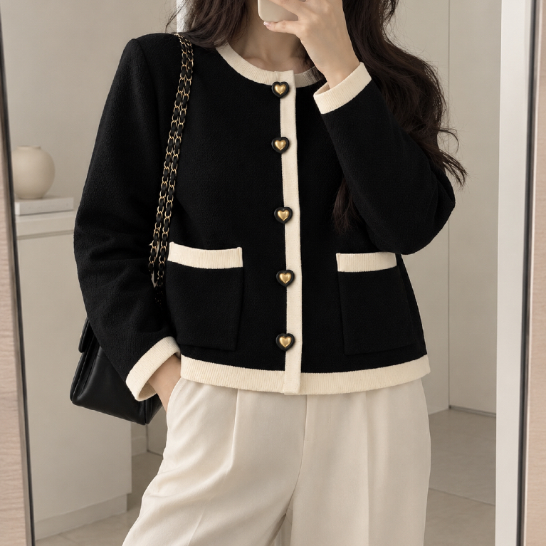 Cardigan Rajut Wanita Korea Model Blazer Lengan Panjang - Lembut, Aderm, Stylish