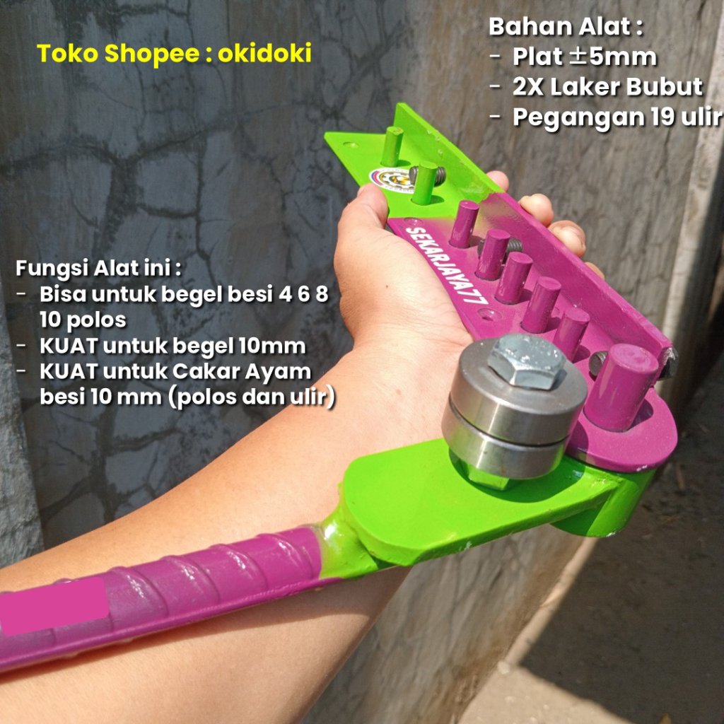 OKIDOKI Alat Besi  Buat Cakar Ayam 10 Ulir Laker Bubut Tebal 5mm OKUJ06