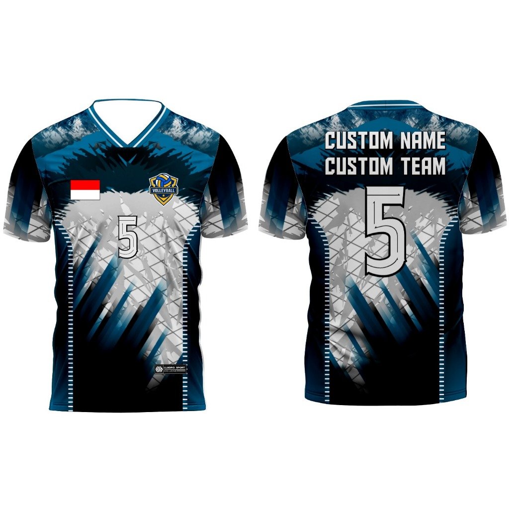 Jersey Volly Hitam Gradasi (Satria Muda) full printing