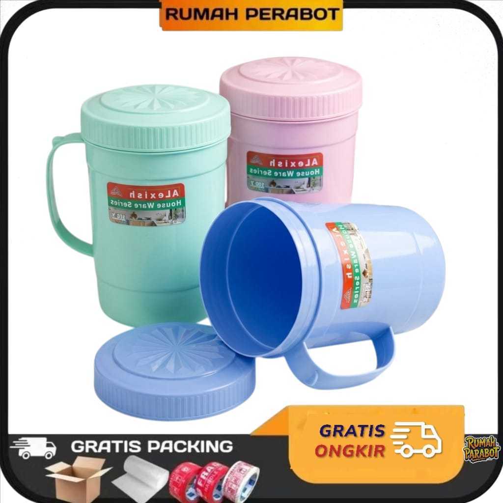 Gelas Cangkir Mug jumbo tutup drat rapat