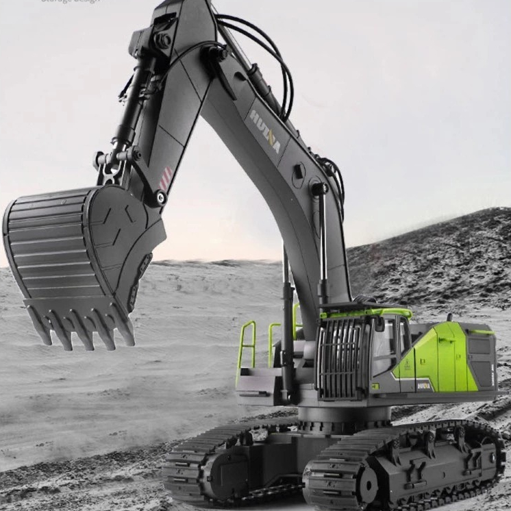 RC Excavator Huina 1593 1/14 22ch Metalik Hitam