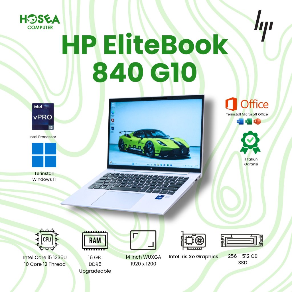 Laptop HP Elitebook 840 G9 / 840 G10 Core i5 / Core i7 RAM 16GB SSD 512GB - BERGARANSI