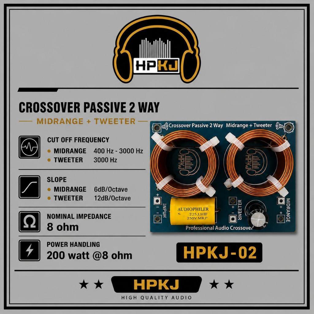 CROSSOVER PASIF 2 WAY MID HIGH Crossover pasif mid high 2 way HPKJ-02