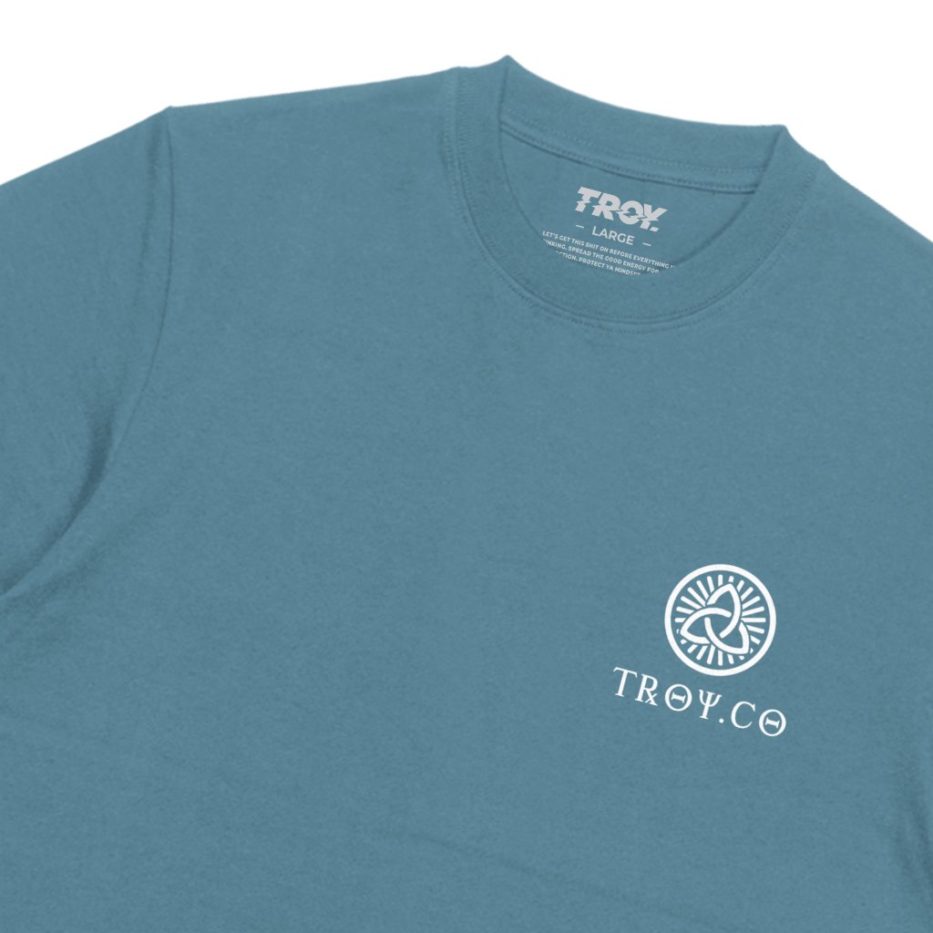 Troy Company T-Shirt Mineral Blue Mentally Prepared - Kaos Pria Lengan Pendek Biru Mineral MTD 3713
