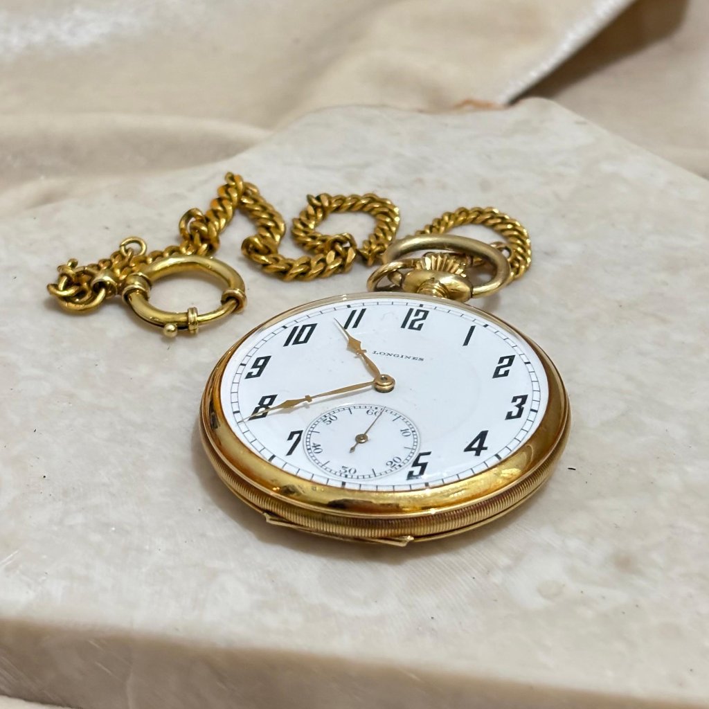 Jam Saku Emas Antik Klasik Rantai Gold Asli Pocket Watch Vintage