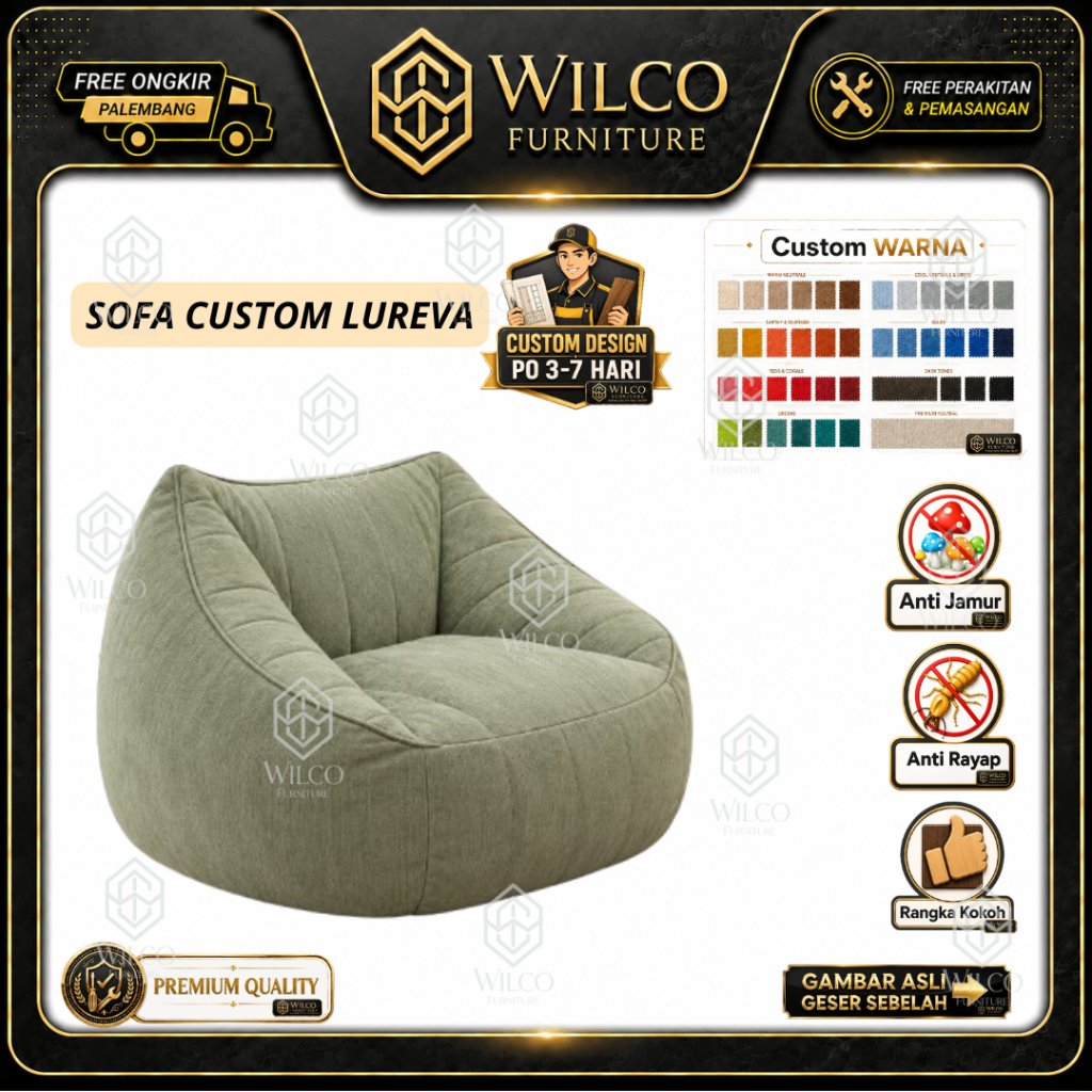 Sofa Custom Lureva | Sofa Santai Custom Sofa Kamar Bahan Canvas