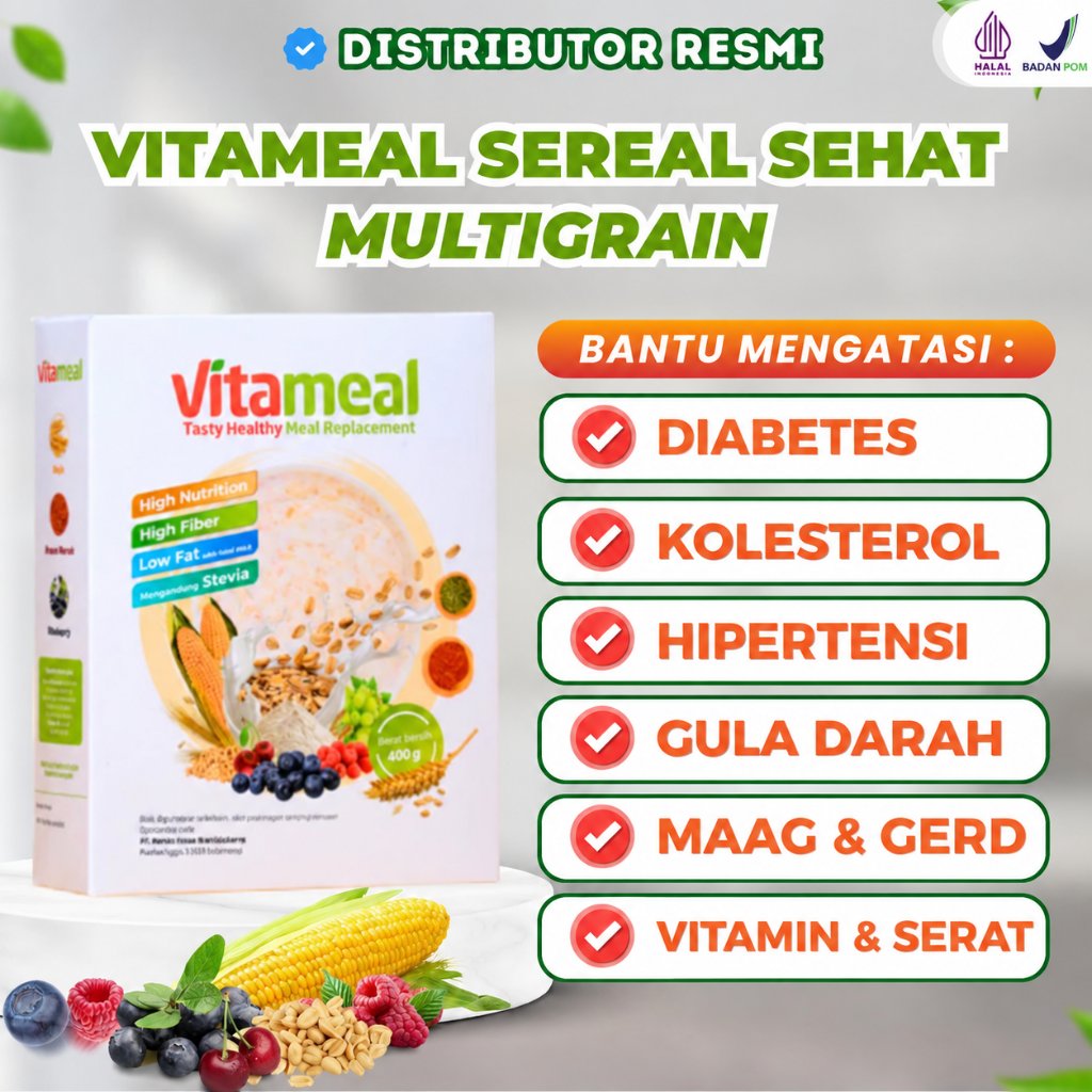 Vitameal Sereal Diet Sehat Ampuh Atasi Gula Darah Diabetes Kolesterol Hipertensi Vitamil Vitamel Ori
