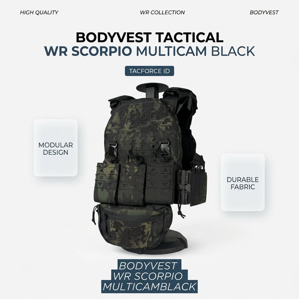 Bodyvest Tactical WR Scorpio Multicam Black Vest Modular Desain