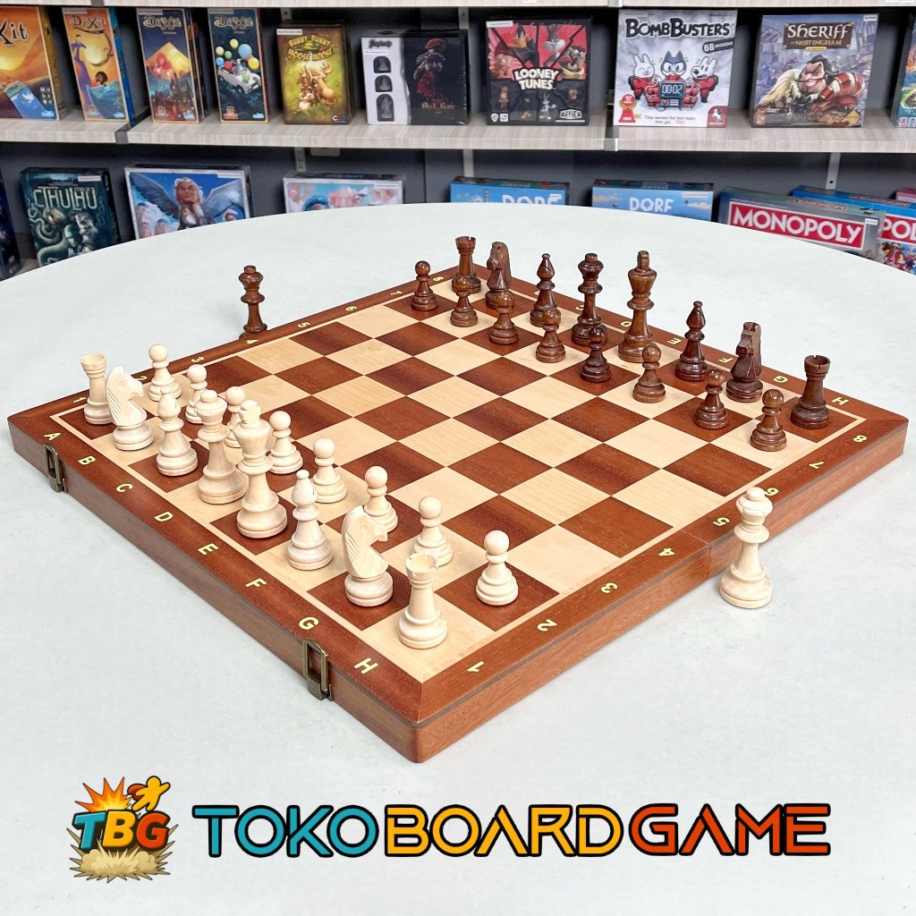 Forest Chess - Solid Mahogany Folding Wooden Chess Set - Papan Catur Kayu - Papan Catur Premium