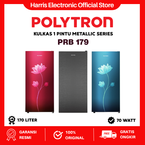KULKAS 1 PINTU POLYTRON PRB 179 / LEMARI ES PRB179