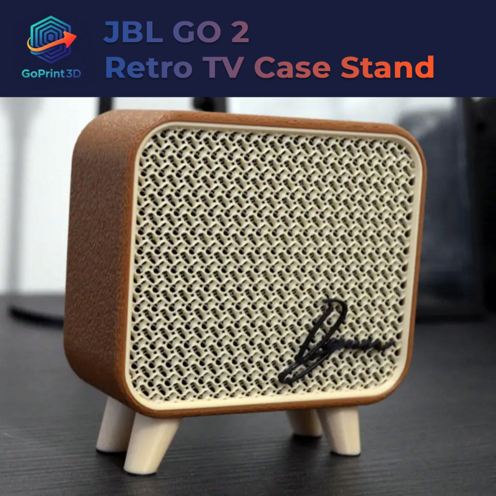 Case Casing Speaker JBL Go 2 Retro TV Stand - JBL Go 2 Speaker Case Retro TV Design