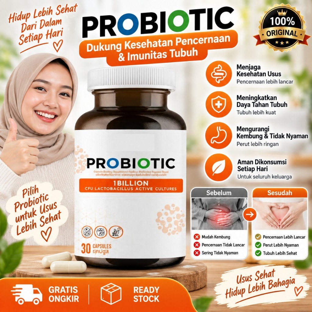 Probiotik kesehatan pencernaan suplemen makanan | Suplemen Probiotik | Kapsul Probiotik | Probiotik 