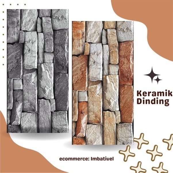 Keramik Dinding Kasar Batu Alam 20x40 Asia Tile Granada - Tangga / Dinding Dapur / Kamar Mandi