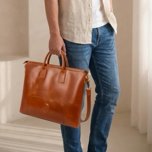ABEKANI NoteBook Bag - Tas Kulit Laptop / Selempang / Abekani Notebook Slim Bag LB029