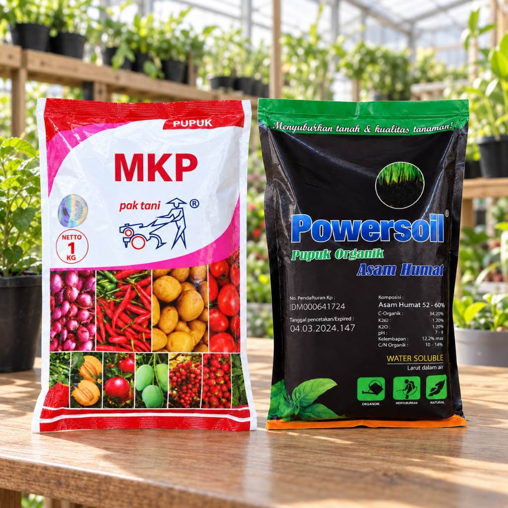 MKP Pak Tani + Powersoil 2KG – Nutrisi Bunga Buah & Asam Humat