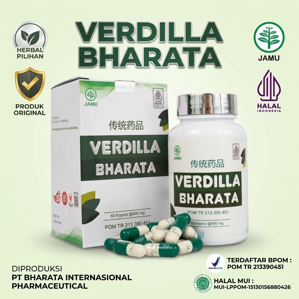 VERDILLA BHARATA Herbal 100% Original - Bersihkan Dahak Paru-Paru, Redakan Batuk Berdahak, Legakan D
