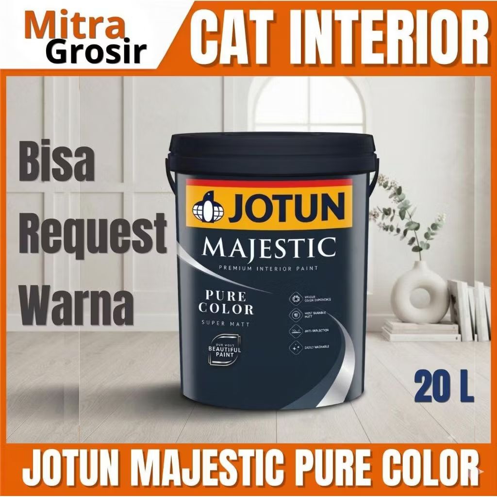 CAT TEMBOK JOTUN 20 LITER | JOTUN PURE COLOR 20 LITER WHITE ( BISA REQUEST WARNA) KEMASAN PAIL