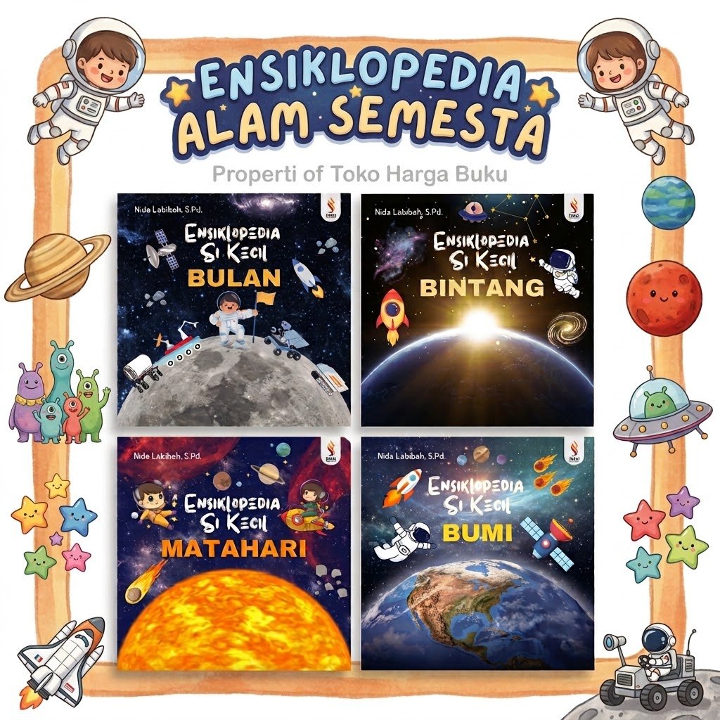 Foto SET ISI 4 BUKU Ensiklopedia Alam Semesta FULL COLOR Matahari Bumi Bulan Bintang Seri Luar Angkasa Anak - Ranah Buku