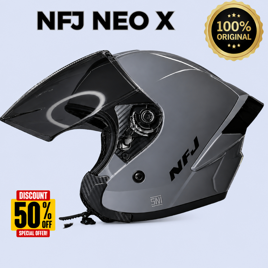 NFJ NEO X 100% ORI PAKET GANTENG HELM MURA HELM KEREN SNI HALL FACE