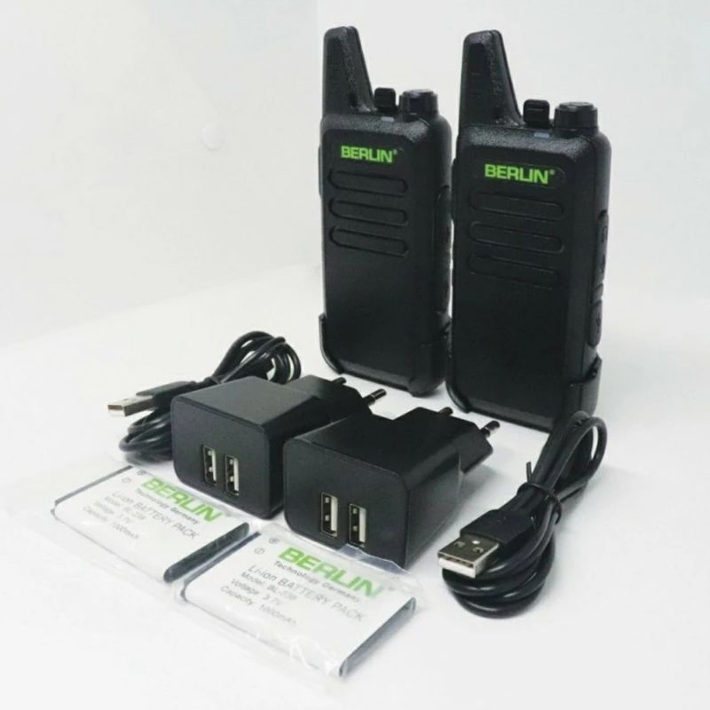PAKET 2 UNIT HT BERLIN BL-238 UHF WALKIE TALKIE ORI 100% FREKUENSI / CHANNEL SAMA DENGAN WLN KD-C1