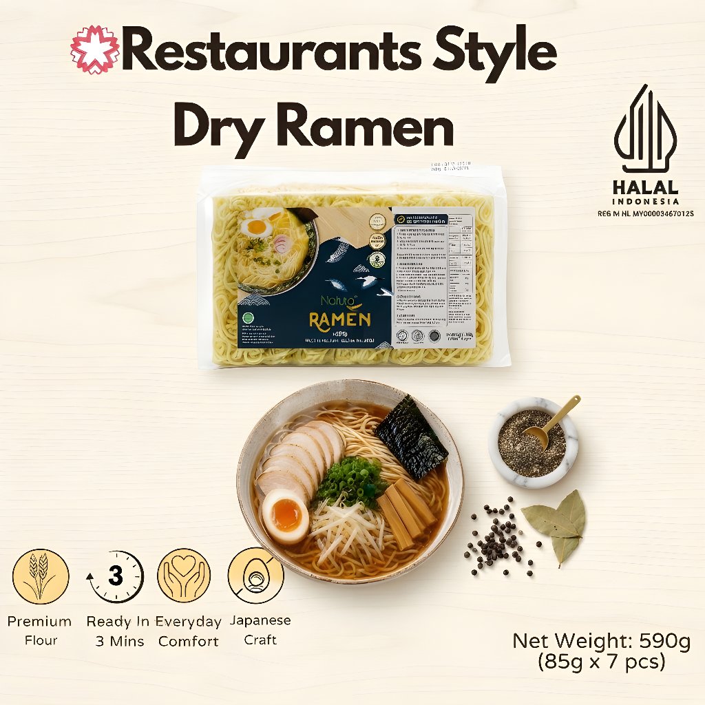 [SPESIAL PROMO MURAH GILA BANTING HARGA] Mie Kering Ramen Jepang Halal 590g Natura Dry Ramen Instan 