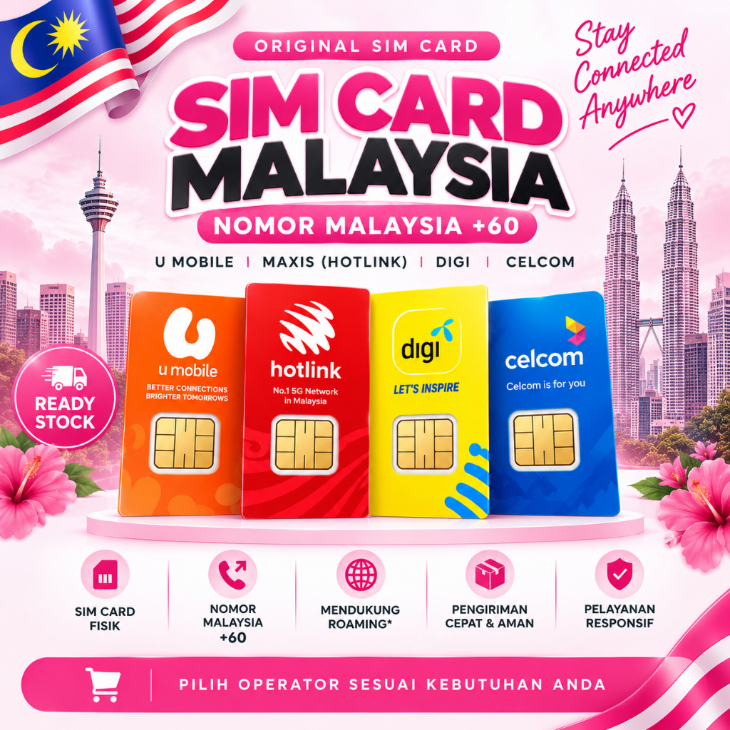 SIM Card Malaysia U Mobile Maxis Hotlink Digi Celcom | Kartu Perdana Malaysia | SIM KAD | SIMKAD
