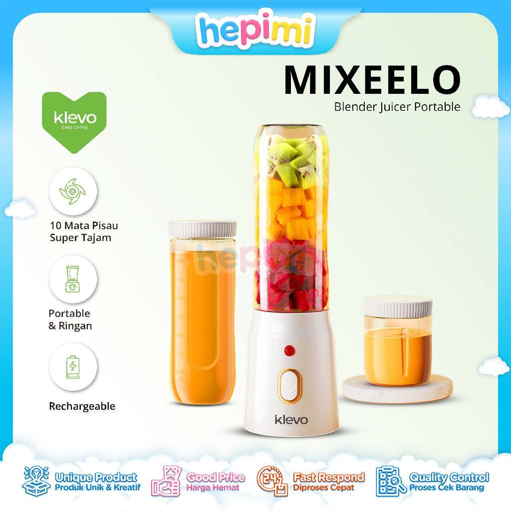 KLEVO MIXEELO BLENDER JUICER PORTABLE 10 Mata Pisau Juice Cup Mini 450ml Rechargeable - HM