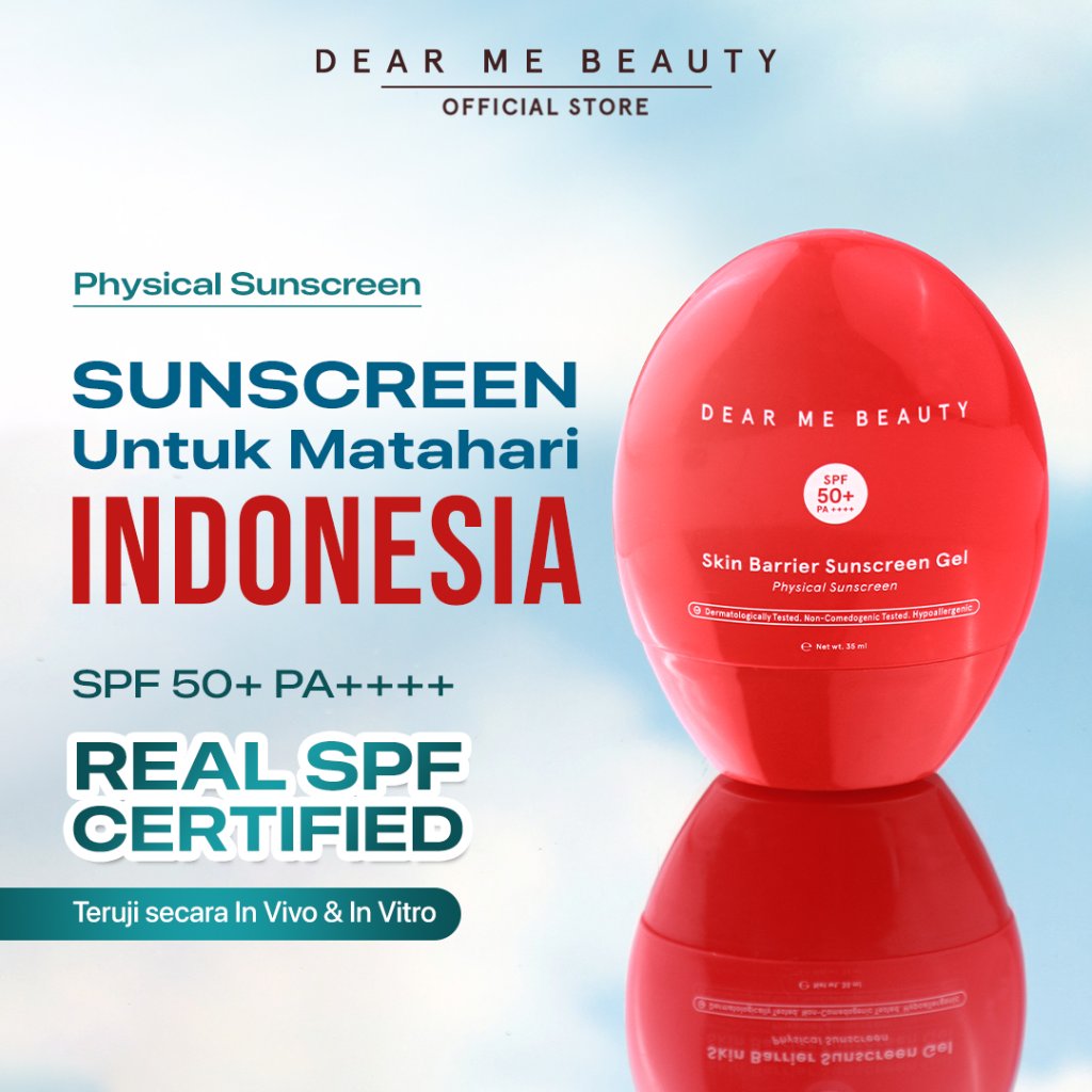 Dear Me Beauty - Skin Barrier Physical Sunscreen SPF 50 PA++++ REAL SPF Certified No Whitecast Mudah