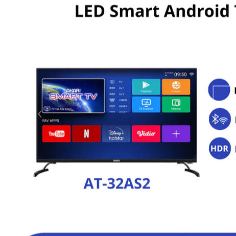AKARI Smart Android TV 32 inch Bluetooth AT-32AS2 ( LED TV 32 Inch )
