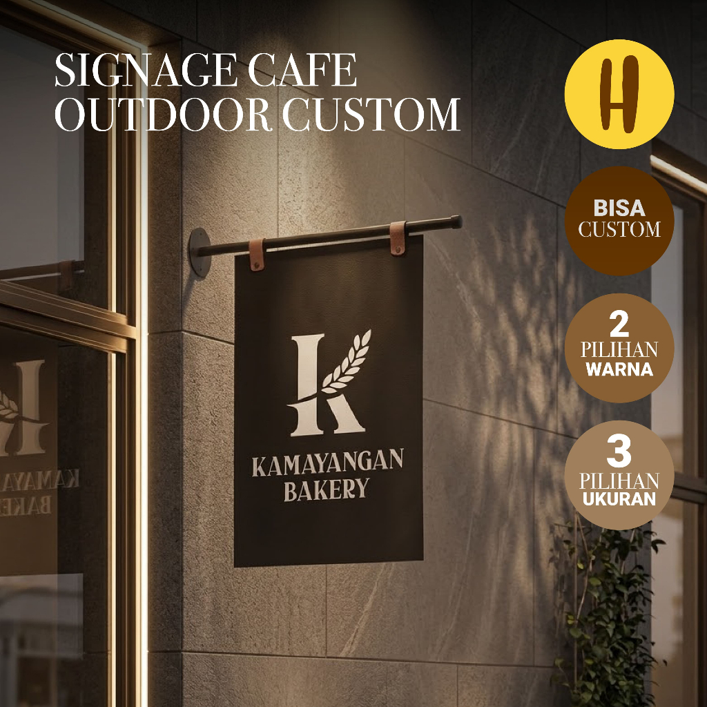 Signage Outdoor Custom Logo Nama / Signage Dinding Cafe Resto