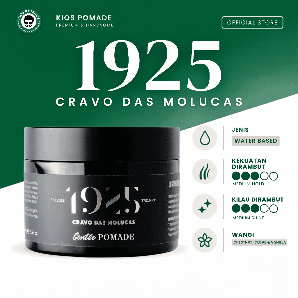 1925 CRAVO DAS MOLUCAS Gentle Pomade Water based Premium