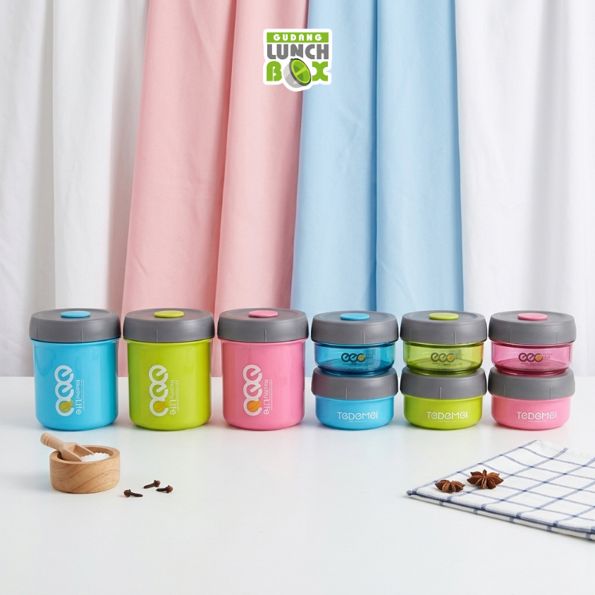 TEDEMEI KOTAK MAKAN RANTANG LUNCHBOX 6943 PINK GREEN BLUE