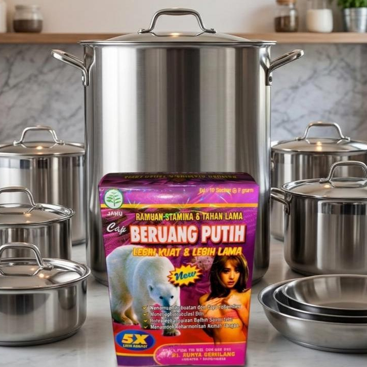Panci Stock Pot 5555/555 Stainless Steel 4 Set brng putih serbook