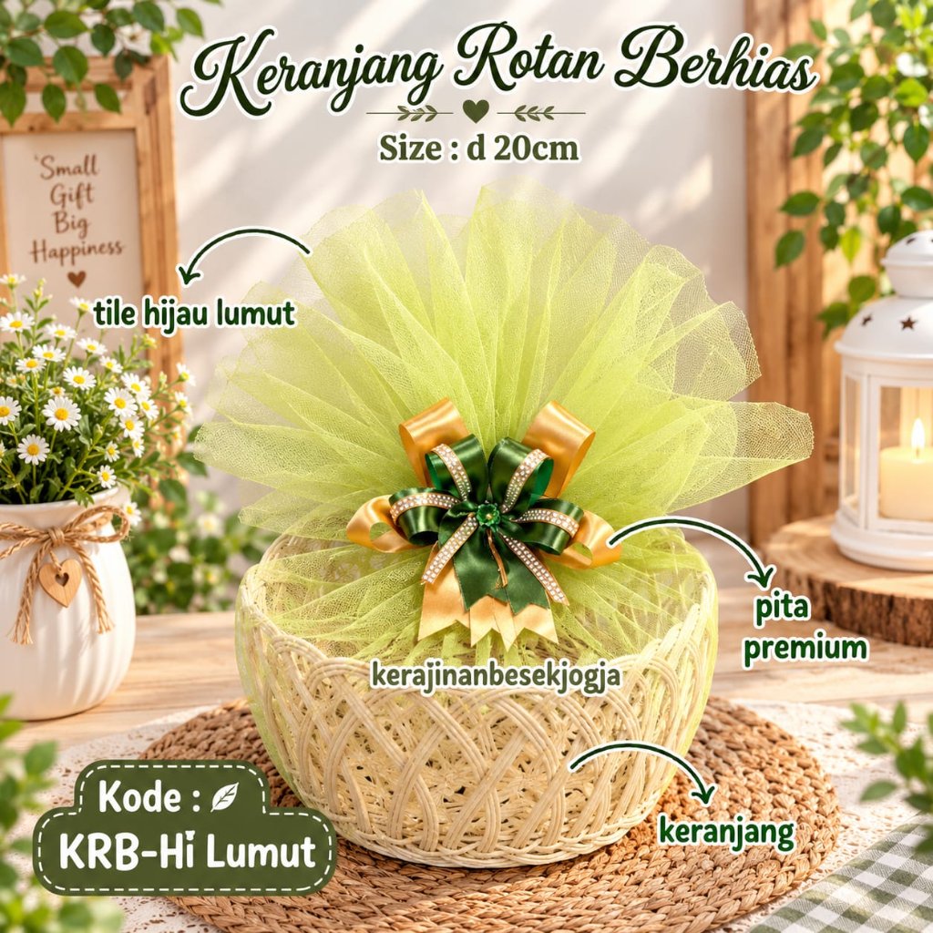 KERANJANG ROTAN D 20CM  | hantaran seserahan wadah telur parsel makanan parsel lamaran hantaran jogj