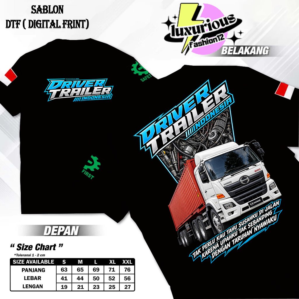 Luminosfashion12 Driver Trailer Indonesia | Kaos Driver Trailer Indonesia Kaos Terbaru Pria dan Wani
