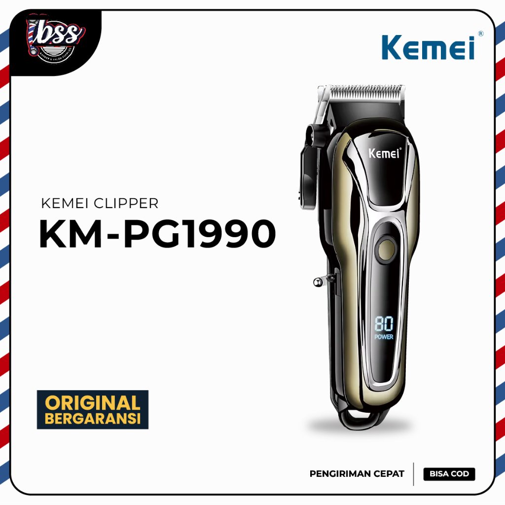 KEMEI CLIPPER KM PG 1990 A CORDLESS / ALAT CUKUR RAMBUT PROFESSIONAL CLIPPER HAIR TRIMMER SHAVER KUM