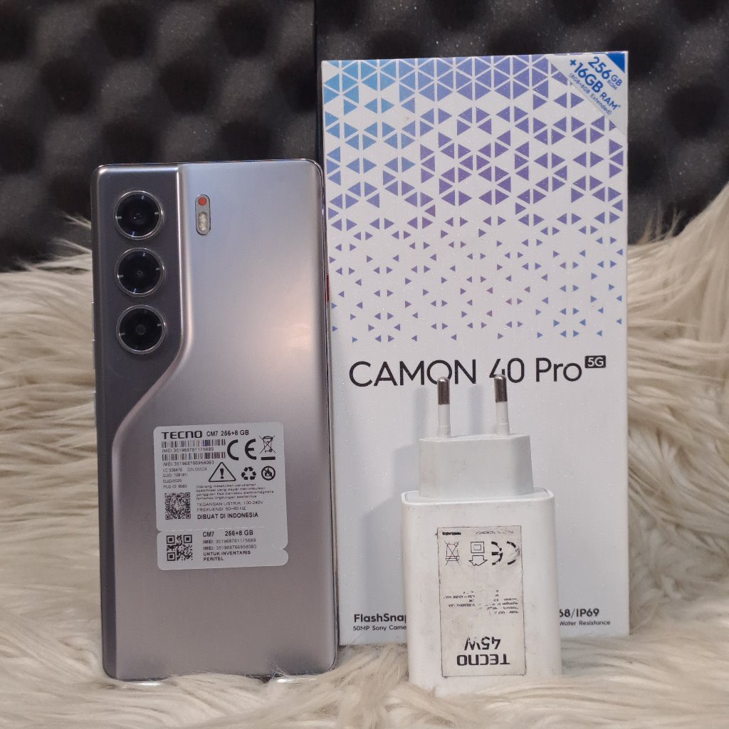 TECNO CAMON 40 PRO 5G 8/256GB SECOND FULLSET BERGARANSI RESMI