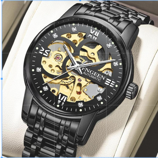 Jam Tangan Pria Otomatis Asli Awet Hidup Mechanical Mesin Transparan Mekanik Tahan Air Kalender Date